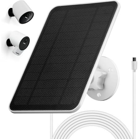 Solar Panel for Simplisafe Outdoor Camera, 4W 5V Charger Camera Series 2 Wireless & Security with 10ft USB Charging Cable, IP65 Waterproof, 360° Adjustable Mount
