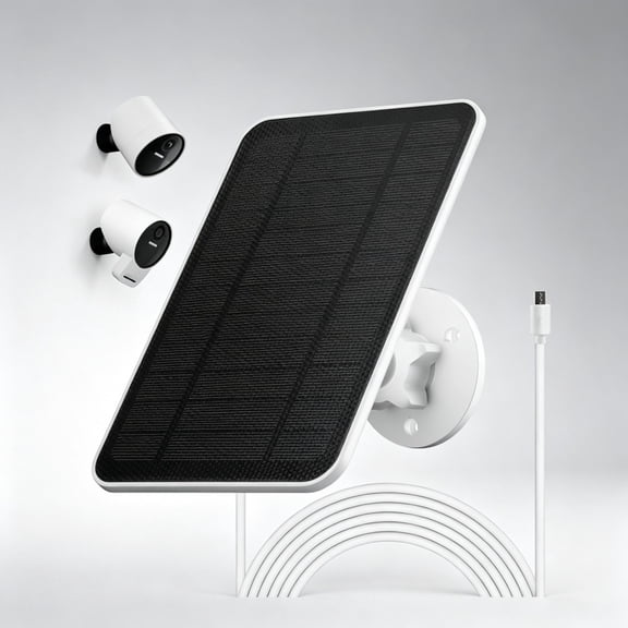 Solar Panel for Simplisafe Outdoor Camera, 4W 5V Solar Charger for Simplisafe Outdoor Camera Series 2 Wireless & Security Camera with 10ft USB Charging Cable,