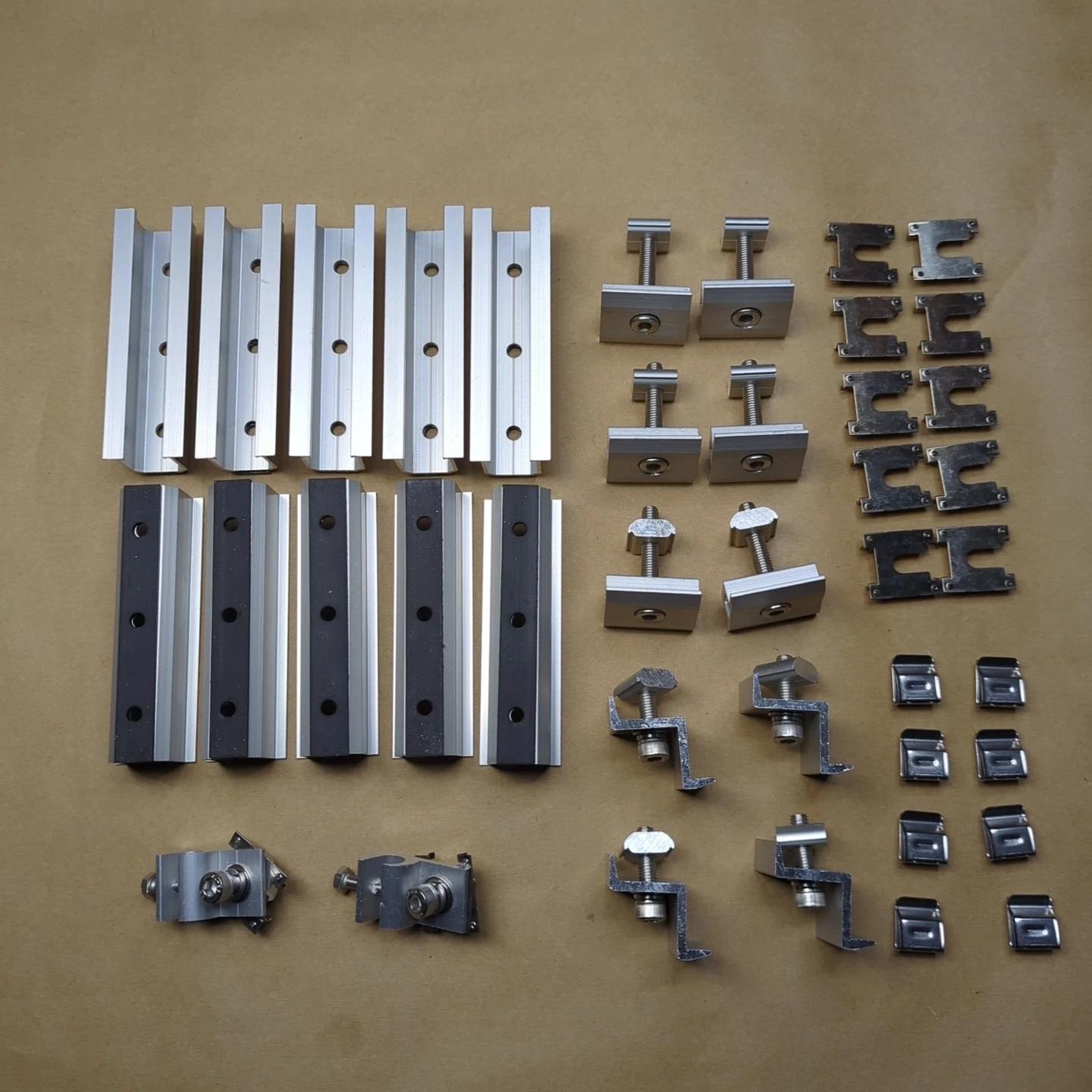 Solar Panel U Mini Rail Kit Mounting Bracket Aluminum For 4 Solar Panels 35mm