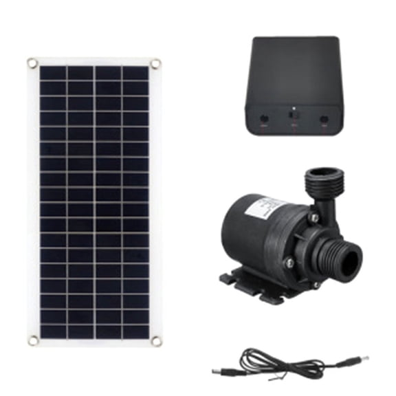 Solar Panel Water Pump Set, Plastic/Metal, 5m Head, Energy Efficient, Black