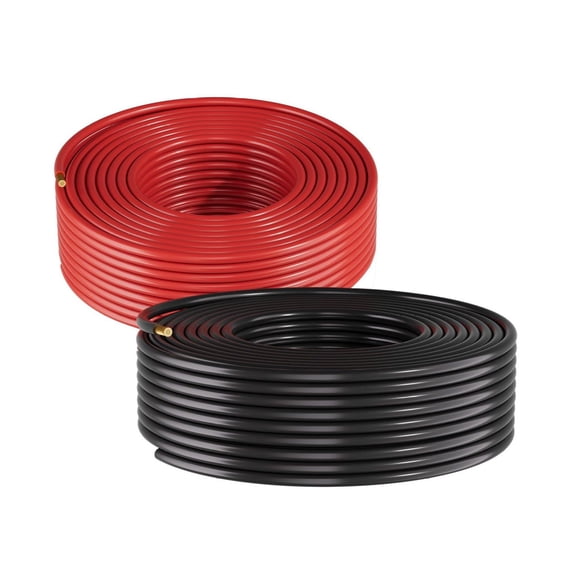 Solar Panel Wire 10 AWG, 100ft Black/Red Kit, PV Cable, Tinned Copper, IP67 Waterproof, 6mm Solar Extension Cable for RV, Boat, Marine, Off-Grid Systems