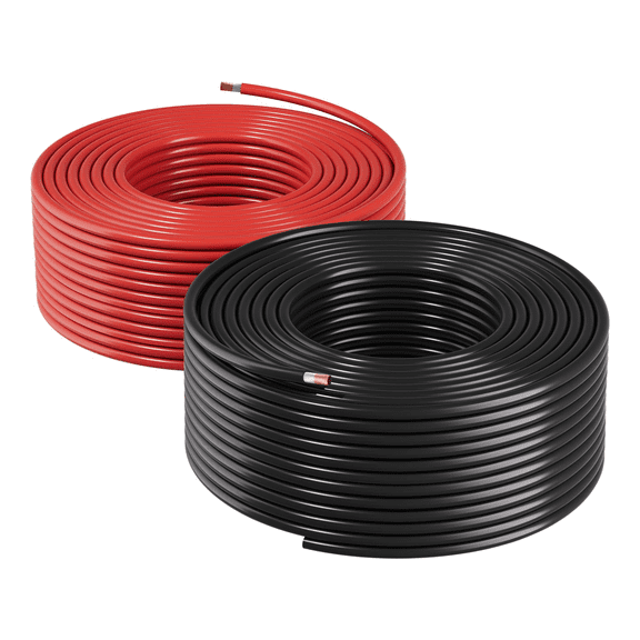 Solar Panel Wire 10 AWG, 200ft Black & Red Kit - 10mm PV Cable, Tinned Copper, IP67 Waterproof, for Solar Panels, RV, Boat, Outdoor Systems