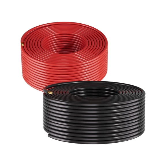 Solar Panel Wire 10 AWG, 200ft Black/Red Kit - 10mm Tinned Copper PV Cable, IP67 Waterproof Extension Wire for Solar Panels, RV, Marine, Outdoor Systems