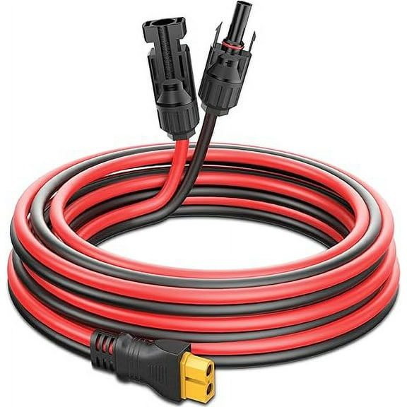 Solar Panel to XT60 Charging Cable(12AWG 26ft), Pixelman Solar to XT60 Extension Wire for Ecoflow Generator, Solar Connector to Injection Molding XT60 Charging Cord for Portable Power Station