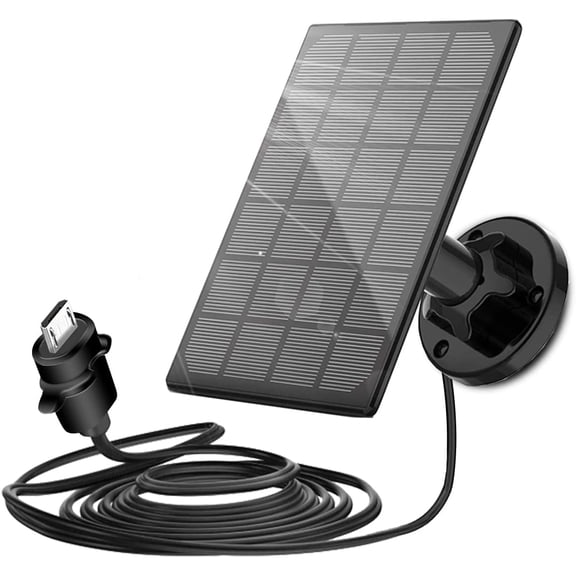 Solar Panel for Wireless Camera Go/Argus Eco/Argus 2/Argus Pro, 3.6W Solar Panel Micro USB Port Cable (1 Waterproof Connector Included)