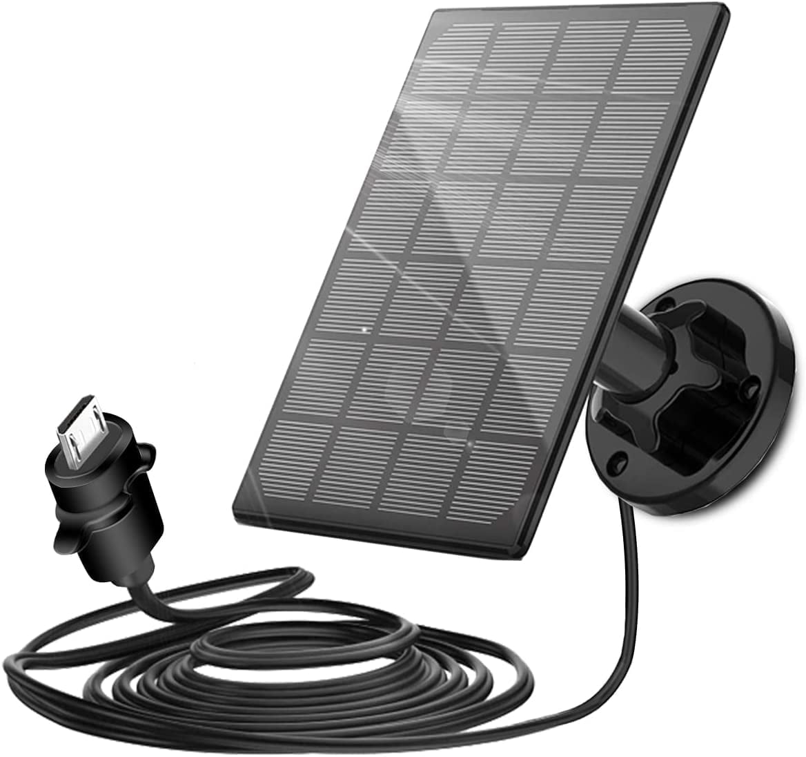 Solar Panel for Wireless Camera Go/Argus Eco/Argus 2/Argus Pro, 3.6W Solar Panel Micro USB Port Cable (1 Waterproof Connector Included)