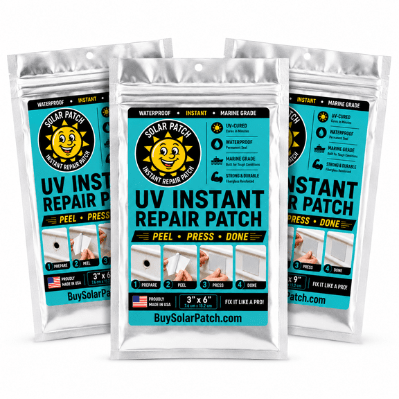 Solar Patch UV Instant Fiberglass Repair Patch, 3 x 6 in, 3 Pack
