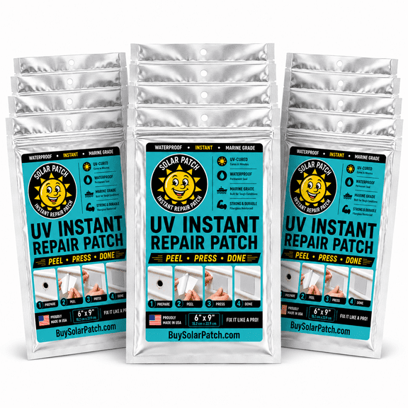 Solar Patch UV Instant Fiberglass Repair Patch, 6 x 9 in, 12 Pack