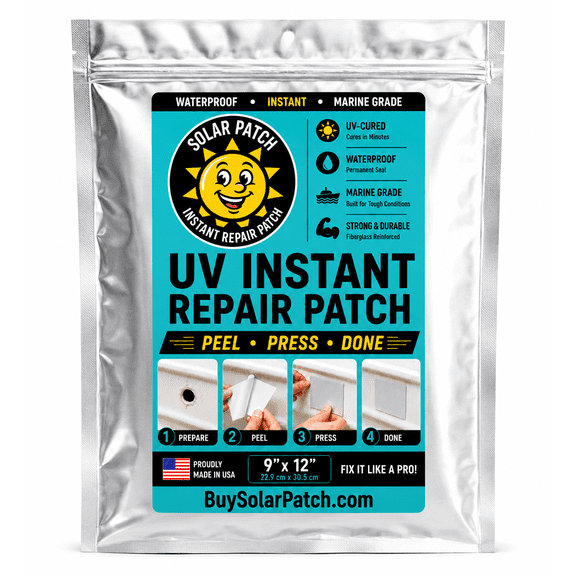 Solar Patch UV Instant Fiberglass Repair Patch, 9 x 12 in, 1 Pack