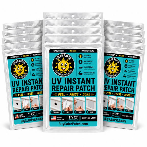 Solar Patch UV Instant Fiberglass Repair Patch, 9 x 12 in, 12 Pack