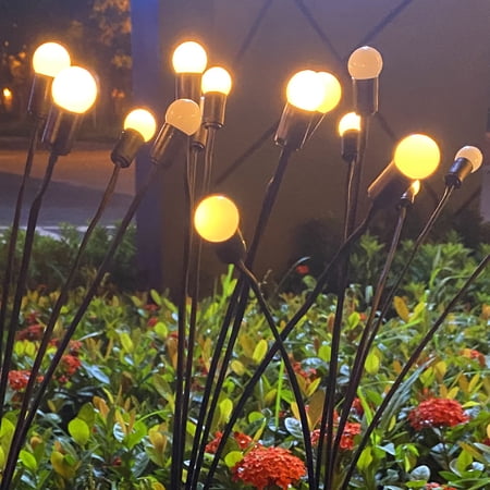 Solar Path Lights 6 LED 4 Pack Solar Powered Firefly Garden Lights Outdoor Fast Charge Battery Swaying Lights Decorative for Pathway Yard Patio Landscape