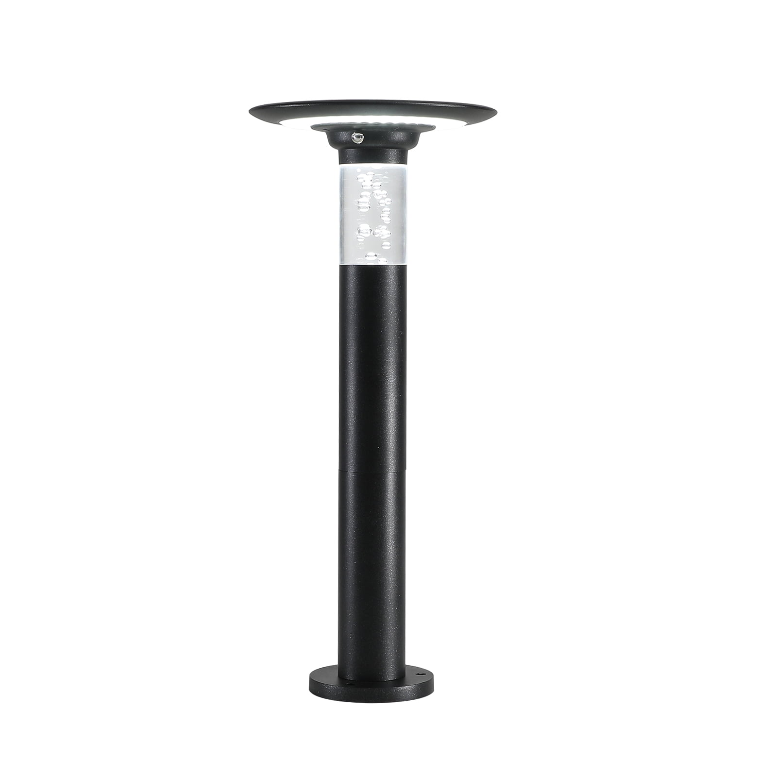 Black Aluminum Solar LED Pathway Light with Frosted Lens