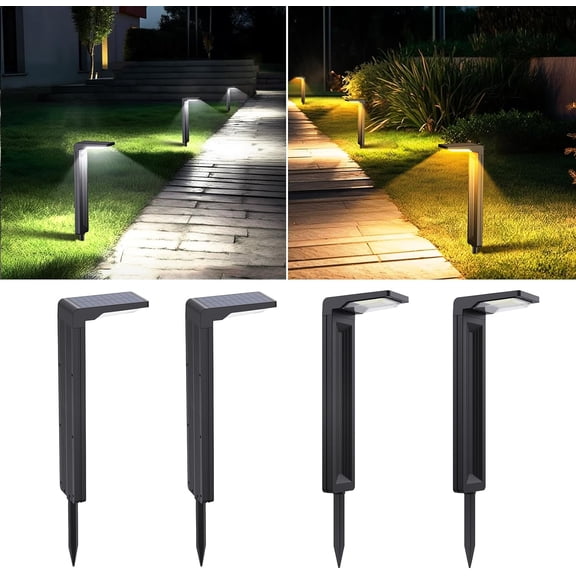 Solar Pathway Lights,2 Modes(Cold White/Warm White),Bright Solar Path Lights Outdoor Waterproof,Perfect Guide Light or Deco for Sideway,Driveway,Walkway,Backyard,Garden,Lawn,Event(4Pack)