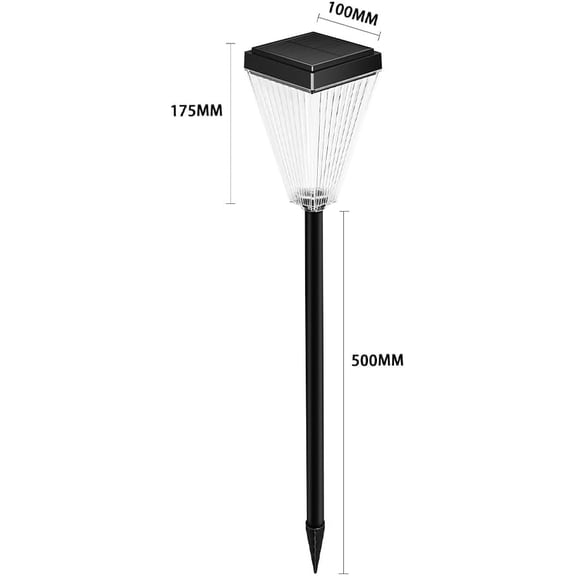 Solar Pathway Lights 2 Pack, 5 Modes Adjustable 3000K Warm White & RGB Fixed/Auto Changing, Smart Light Sensor IP65 Waterproof 200LM for Yard Lawn Garden Walkway