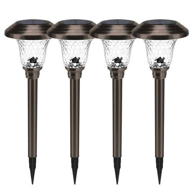 4-Pack Solar Powered Pathway Lights, Auto On/Off, Waterproof, Yard ...
