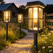 Solar Pathway Lights 8 Pack Auto On Off Landscape Lawn Walkway Lights