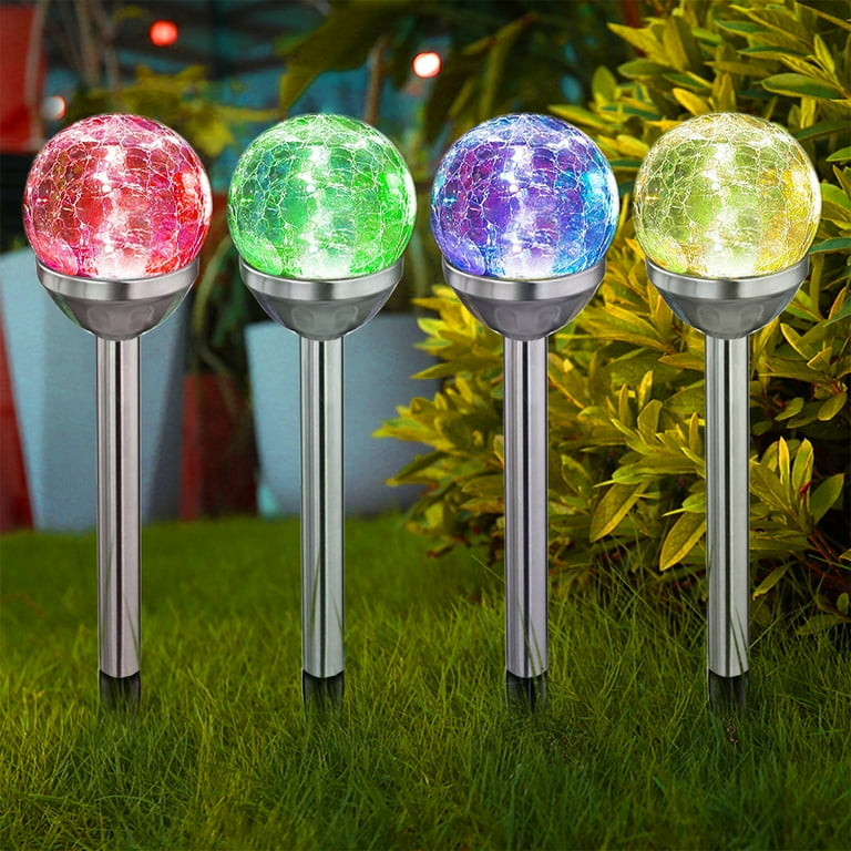 Crackle globe store solar lights