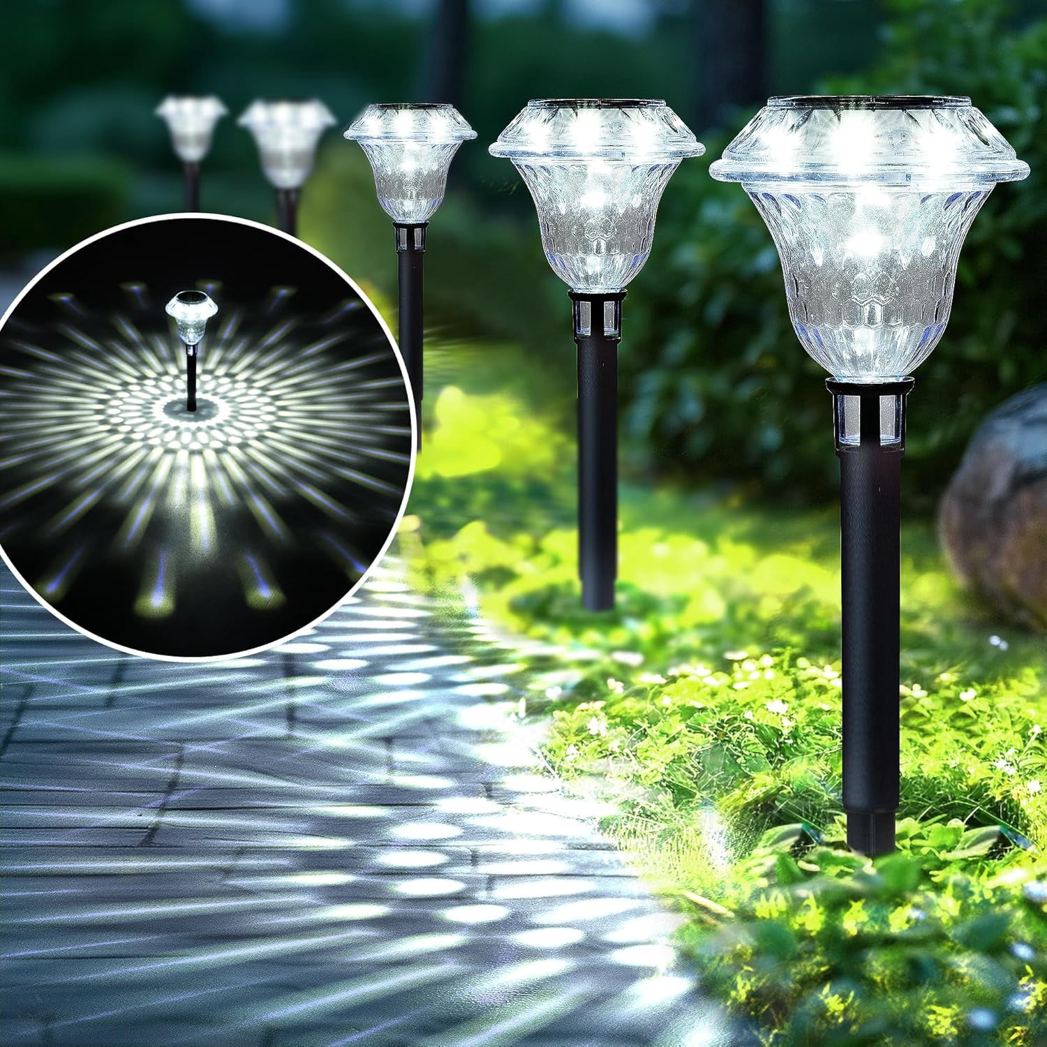 Outdoor S 4-Pack Solar Spot Lights Outdoor - 180 Lumens Warm White IP65 Waterproof Landscape Lighting Solar Light