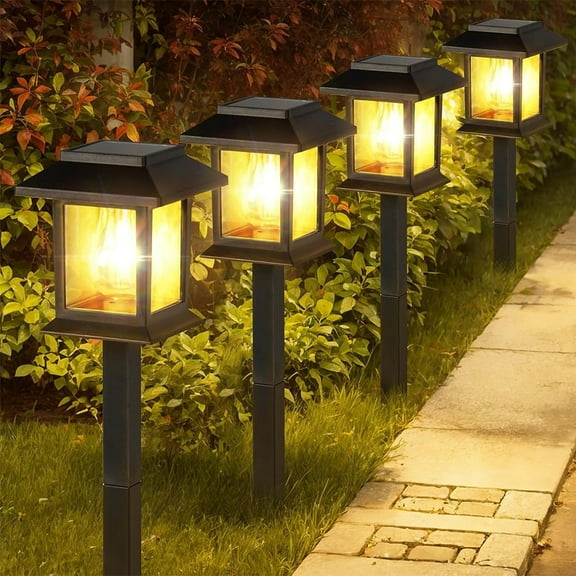 6 Pack Solar Pathway Lights Outdoor, Auto On/Off Solar Garden Lights Waterproof, Outdoor Solar Lights for Lawn Patio Walkway Driveway Decor Landscape Lighting