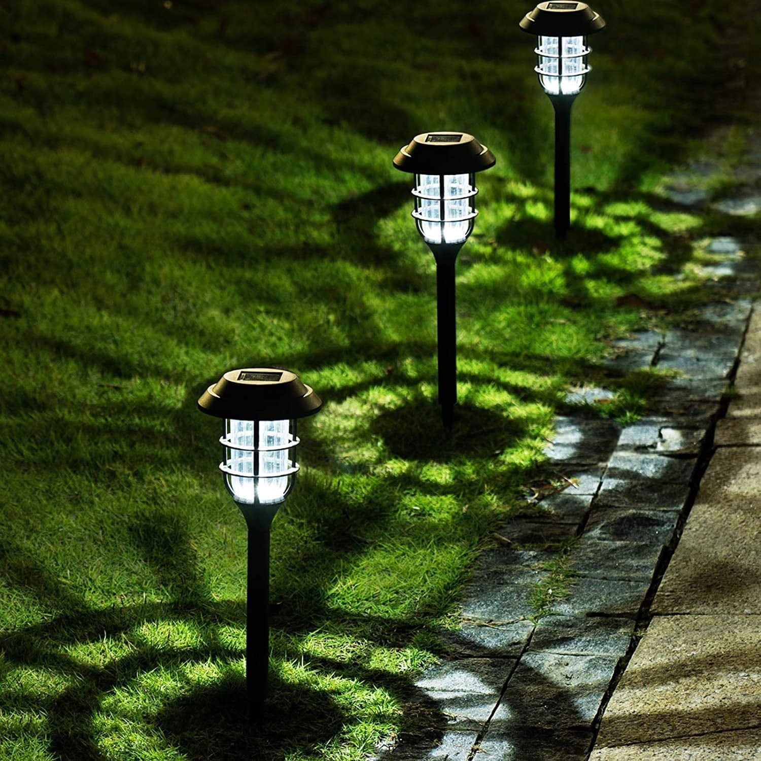 Solar Pathway Lights Outdoor, 6 Pack Solar Lights Outdoor, IP65 Waterproof Auto OnOff Solar Garden Lights Solar Powered Landscape Lighting for Yard