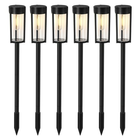 Solar Pathway Lights Outdoor 6 Pack, Landscape Path Lights for Walkway, Warm White