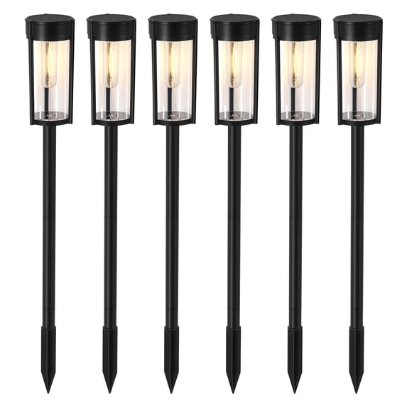 Solar Pathway Lights Outdoor 6 Pack, Landscape Path Lights for Walkway, Warm White
