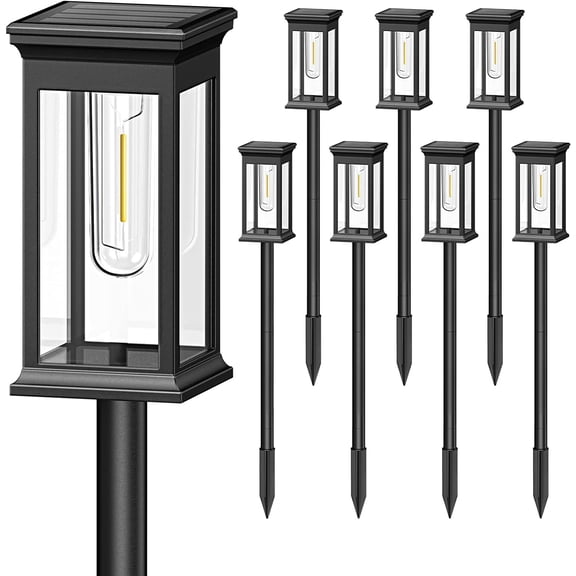KOOPER Solar Pathway Lights Outdoor 8 Pack, 2X Bigger Solar Outdoor Lights, Bright Solar Garden Lights Waterproof, Auto On/Off Outdoor Solar Lights for Yard Landscape Path Lawn Patio Walkway