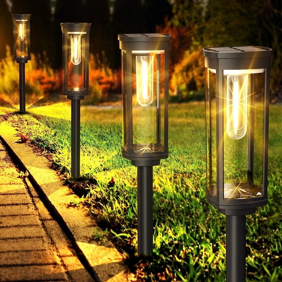 Solar Pathway Lights Outdoor 8 Pack, Bright Solar Path Lights Outside Waterproof, Sidewalk Lights Solar Powered Landscape Light for Walkway Driveway Lawn Patio Yard Garden