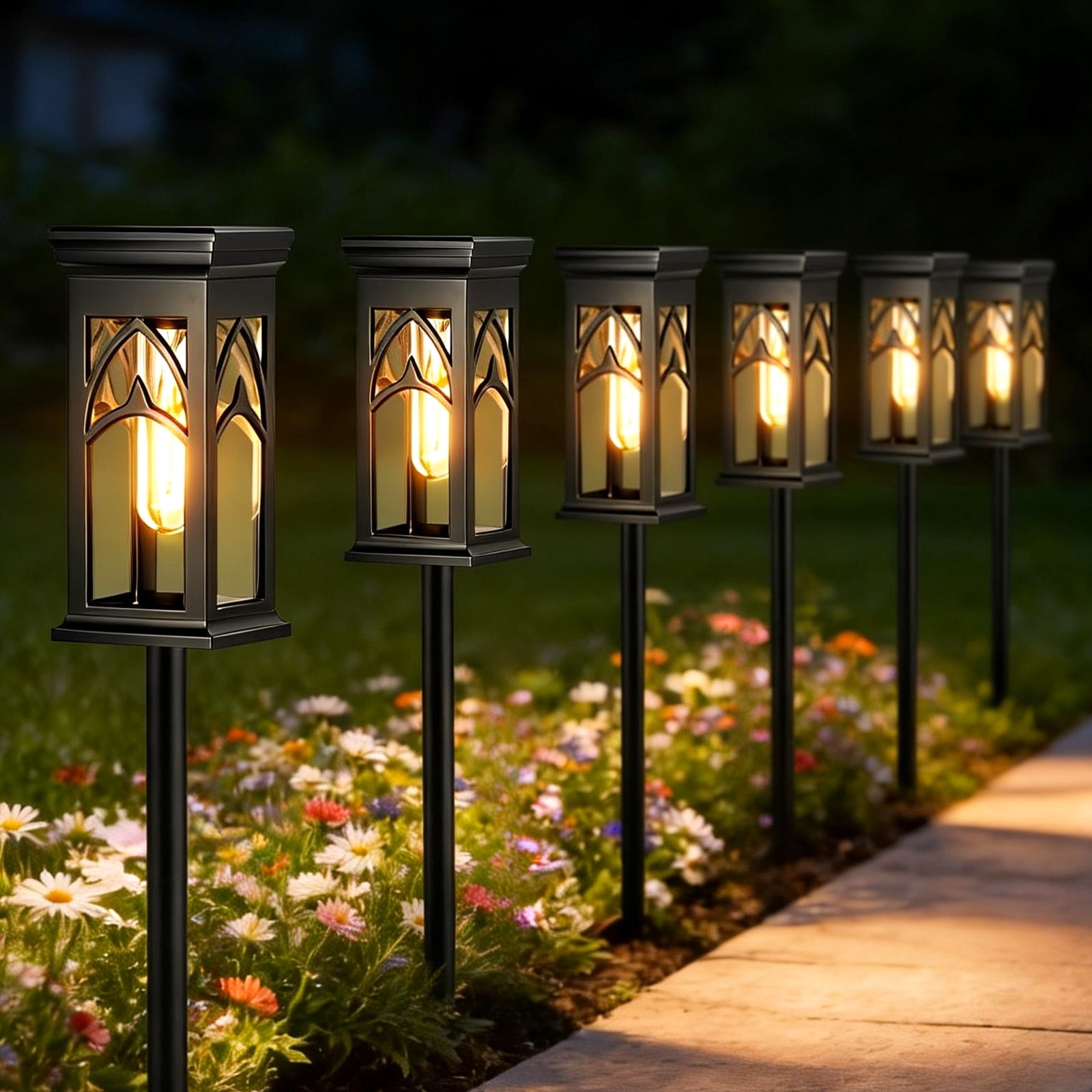 Solar Pathway Lights Outdoor 8 Pack, Solar Path Lights Outside Waterproof, Walkway Light Solar Powered Landscape Lights for Outside Garden Driveway Lawn Patio Sidewalk Yard