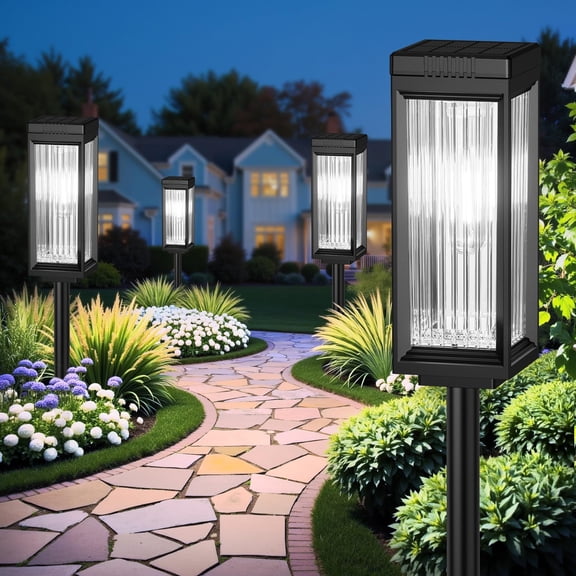 Solar Pathway Lights Outdoor, 8 Pack Upgraded Solar Garden Lights solar powered, solar lights outdoor waterproof IP65, 15 Hours Outdoor Solar Lights for Yard Patio Landscape Walkway Driveway Decor