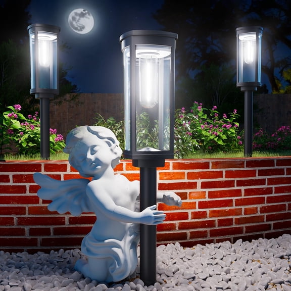 Solar Pathway Lights Outdoor, Bright Solar Lights Outdoor, Auto On/Off, IP65 Waterproof Solar Garden Lights Solar Powered Landscape Lighting for Yard Patio Walkway Driveway Pathway