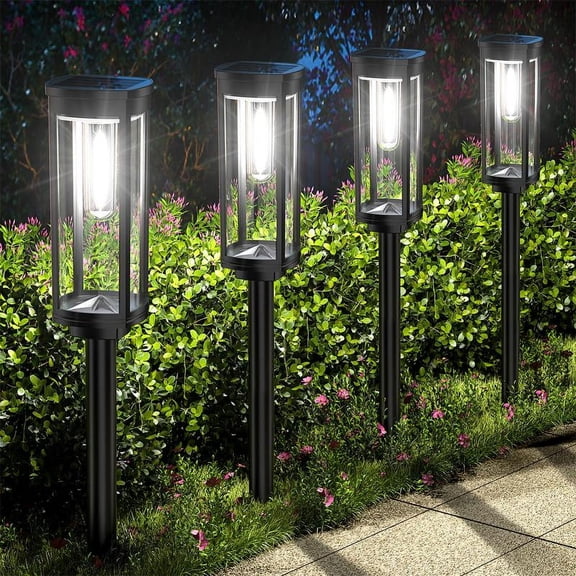 Solar Pathway Lights Outdoor, Bright Solar Path Lights Outside Garden Lights IP65 Waterproof, Solar Walkway Lights Solar Powered Landscape Lights for Driveway Lawn Patio Sidewalk Yard