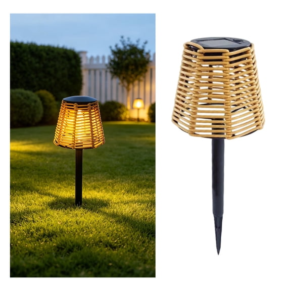 Solar Pathway Lights Outdoor Handmade Bamboo Weaving Garden Lights Waterproof Lighting Landscape Decoration, for Patio, Yard, Driveway,Porch ,Backyard Gardening