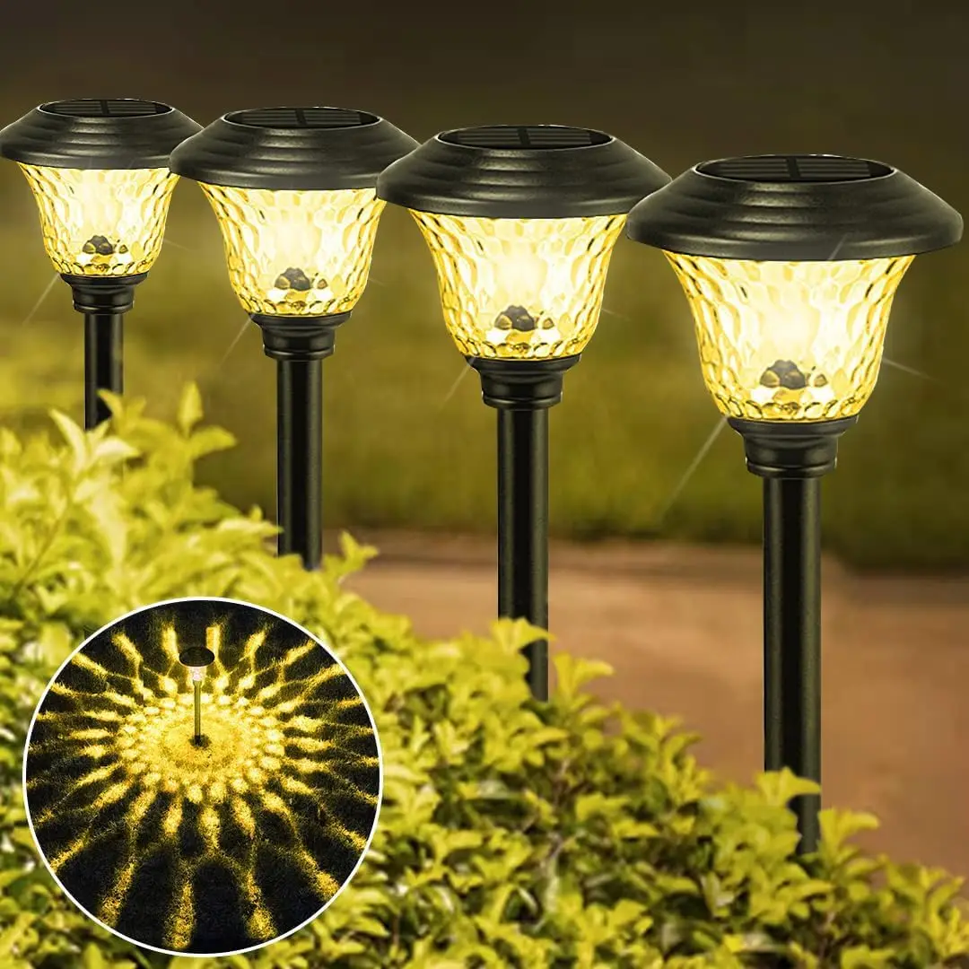 Solar Pathway Lights Outdoor Solar Yard Lamp RGB Color Changing/Warm ...