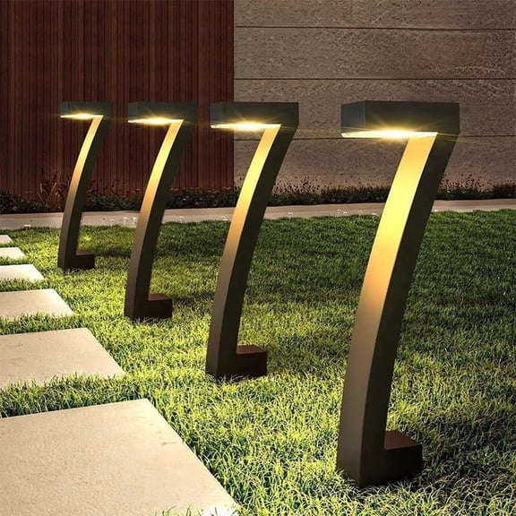 Solar Pathway Lights Outdoor Waterproof, Creative L-Shaped Solar Path Lights Auto On/Off Bright LED for Yard Walkway Driveway(4pcs)Q