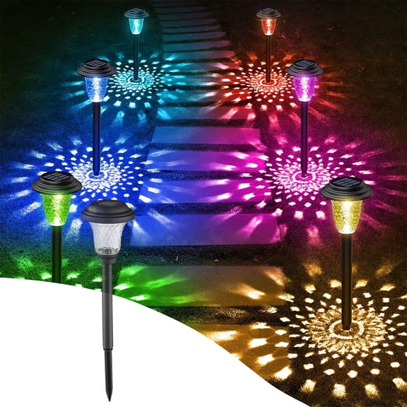 Solar Pathway Lights Outdoor Waterproof Garden Lights, Auto On Off Solar Powered Landscape Lighting with Long Runtime Weather Resistant Construction for Courtyard Sidewalk Lawn Driveway Decoration