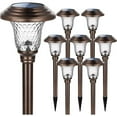 Solar Pathway Lights, Solar Garden Lights Outdoor Warm White (Brown) (8