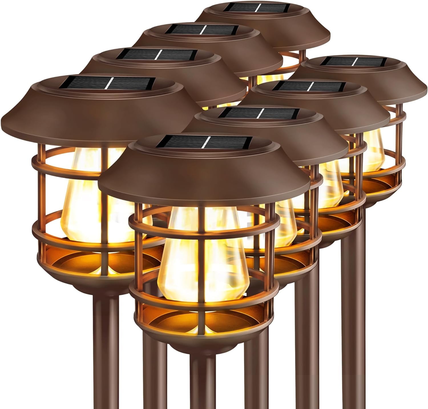 Solar Pathway Lights, Solar Garden Lights Outdoor Waterproof Auto-on/off Solar Landscape Lights for Lawn, Patio, Yard, Garden, Pathway, Driveway - Warm White