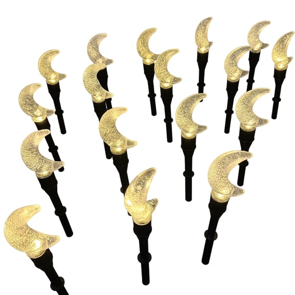 Solar Pathway Lights, Warm Yellow Crescent Bubble LED Solar String Lights, 11.5 ft 10 Pack IP44 Waterproof Ground Plug In Lamp, For Holiday Festival Ambience Backyard Lawn Walkway Christmas Decor