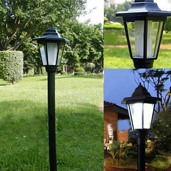 Solar Pathway Lights,floor-standing Hexagonal Metal Lantern,Weather Resistant LED Lawn Lamp,Suitable for Landscape and Driveway Decoration