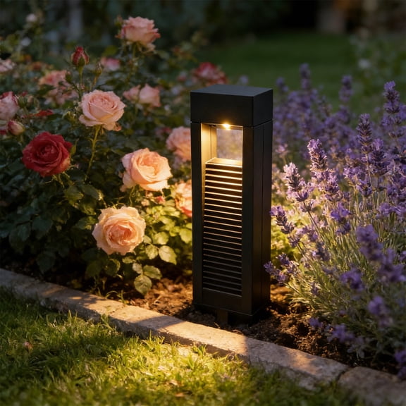 Solar Pathway Stake Light Outdoor,Waterproof Landscape Lamp With 3000K LED Bollard Lighting Fixture,Waterproof Walkway Light,12.99x3.14x1.96 Inch
