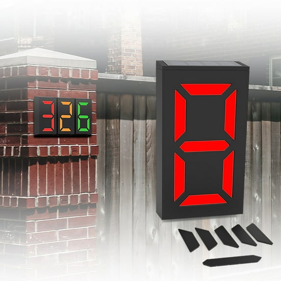 Solar Patio Lights Solar House Number Light Waterproof LED Address Sign Outdoor Porch Home Decor