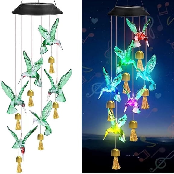 Solar Patio Wind Chime Spinner Light,LED Hanging Outdoor Garden Decorative Light Home Decor