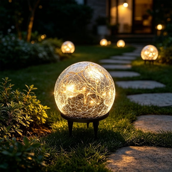 Solar Pebble Lights, Waterproof Outdoor Ambient Decorative Light with Auto Glow for Lawn Garden Courtyard