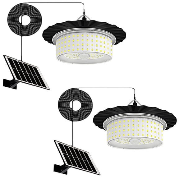 Solar Pendant Light, 100000LM 244LED Solar Motion Sensor Lights, 360 Degree Illumination Shed Light 4 Light Modes IP65 Waterproof 16.5ft Cable Garden Lamp for Indoor & Garden Patio Garage