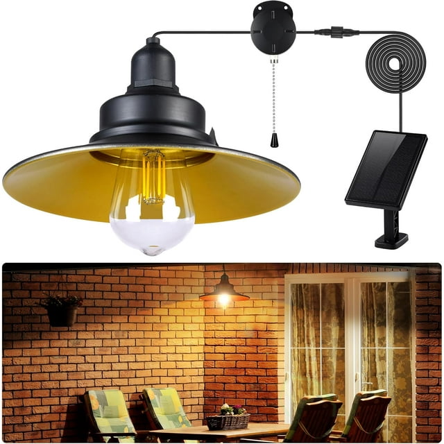 Solar Pendant Light Indoor Outdoor, Solar Shed Light IP65 Waterproof