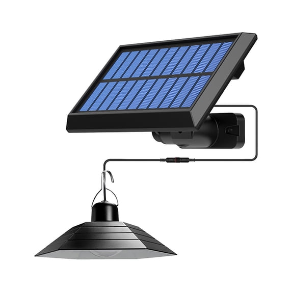 Solar Pendant Light, Outdoor Waterproof Lighting for Yard, Dusk To Dawn Solar Powered Lamp with Separate Panel for Patio, Garage, Pathway, Easy No-Wire Installation