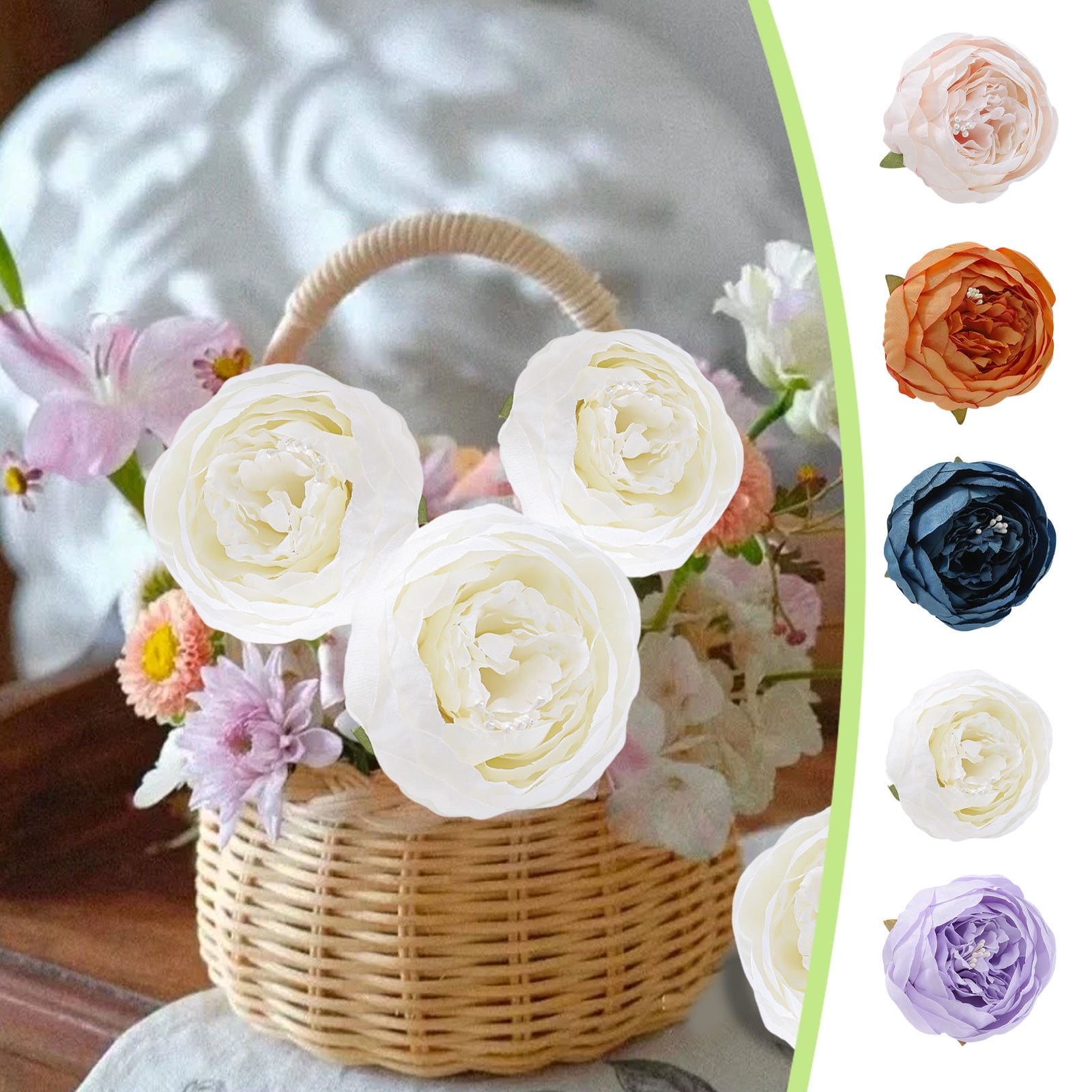 Silk Flower Head Artificial Blossom DIY Decor | Realistic Simulation ...