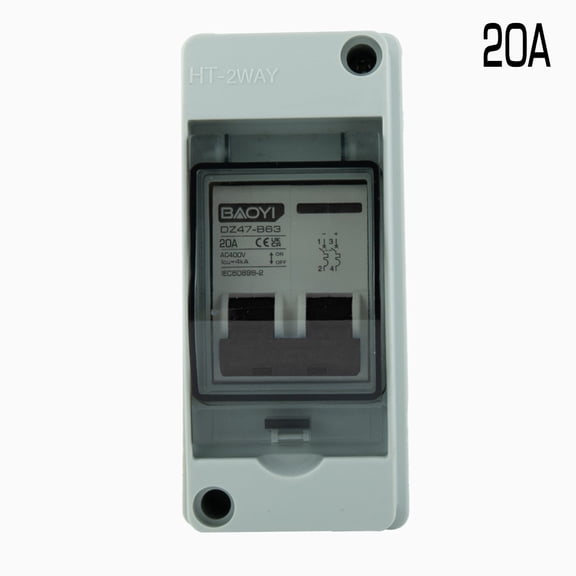 Solar Photovoltaic Cell Combiner Box Ac Circuit Breaker Switch With Junction Box 20A