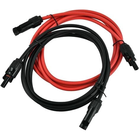 Solar Photovoltaic Extension Line Solar Panel Extension Cable with MC4 Connector Red + Black Pair, 14AWG 3 Meters / 10 Feet